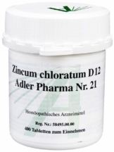 Zincum Chloratum D 12 Adler Pharma Nr. 21 400 Tabletten